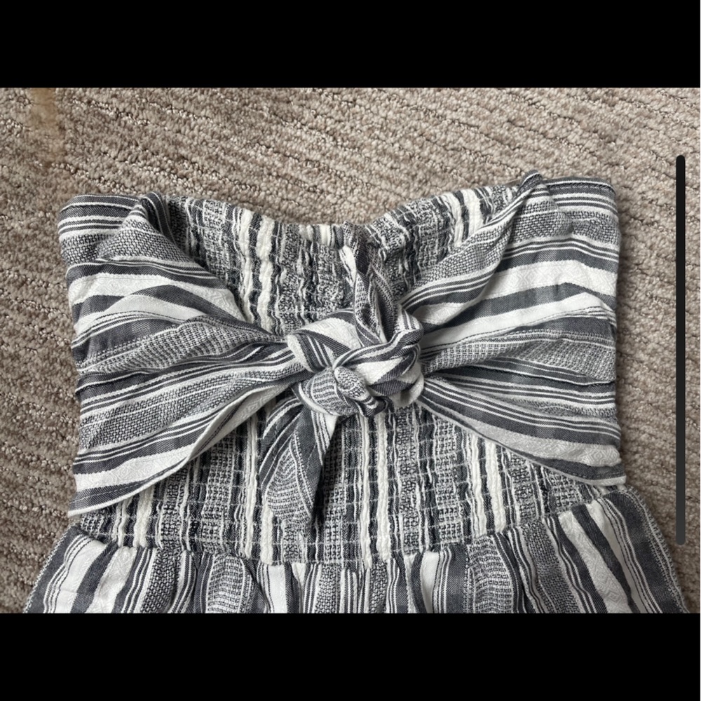 L Spaces Linen Tie-Front Beachy Strapless Jumpsuit